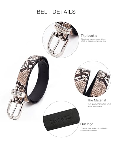 TeeYee Women Basic Waist Belt Chic Snake Pattern Pin Buckle Waist Bands2