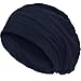 Produktbild style3 Slouch Beanie aus atmungsaktivem, feinem und leichten Jersey Unisex Mütze Haube Bini Einheitsgröße, Farbe:Marineblau