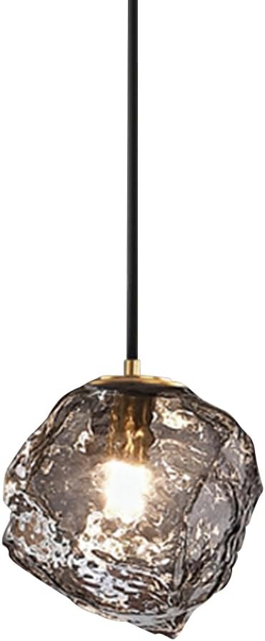 Glass Light Nordic Hanging Ceiling Lamp Single Kitchen Island Lighting Fixture Geometric Suspended Lights G9 Small Chandeliers for Bedroom Dining Table Lamps/Clear/Dia15Cm