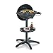 SEVERIN Barbecue électrique 2 000 W avec grille en fonte d'aluminium, Barbecue sur pieds avec couvercle et thermomètre intégré, eBBQ avec grande surface de cuisson lisse et rainurée, Noir, PG 8541