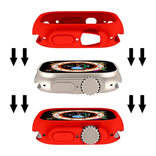 Bumper case Compatible with Apple Watch Ultra 2/Ultra 49mm Cover, Soft TPU Protective Bumper Cover for Apple Watch Ultra 2/Ultra 49mm Case (red) by Yrzper - Used condition - Image 3