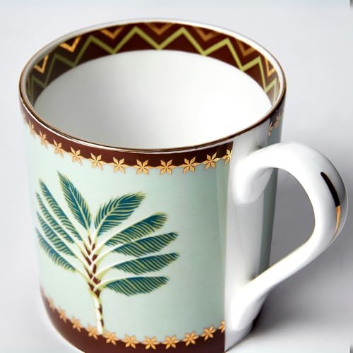 Image of India Circus Fine Bone China Coffee Mug Set of 6-220 Ml Each | Accented with 22 Carat Gold (6 Pcs)(LE09), Tea Cup Set of 6, Mugs for Coffee, Cups Set, Ideal for Gifting, Perfect for Home & Office