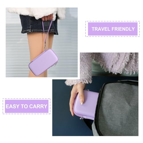 Supmay Diabetic Supplies Hard Case Diabetic Supply Organizer Bag Carrying Case for Diabetes Testing Kit Blood Glucose Monitor with Blood Sugar Glucometer Test Strips Lancing Device Lancets, Purple - Image 6