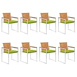 Coussin 100 % polyester 7 cm épais, housse verte vive amovible, accueil confortable pour longs dîners en extérieur ou fauteuil relax improvisé sur la terrasse; tissu robuste pour une utilisation chaises de jardin extérieur saison après saison.