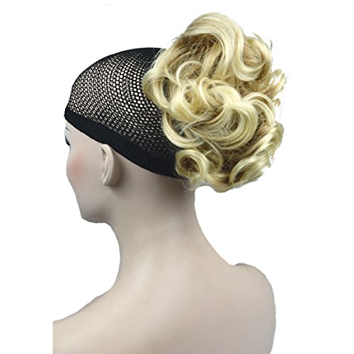 Lydell Short Ponytail Hair Extension Wavy Synthetic Hair-Piece with Jaw Claw (15BT613 Blond mix) Lydell Short Ponytail Hair Extension Wavy Synthetic Hair-Piece with Jaw Claw (15BT613 Blond mix)