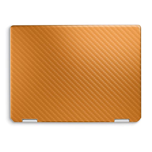 Image of MightySkins Carbon Fiber Skin Compatible with HP Spectre x360 14 inch (2022) Full Wrap Kit - Solid Orange | Protective, Durable Textured Carbon Fiber Finish | Easy to Apply | Made in The USA