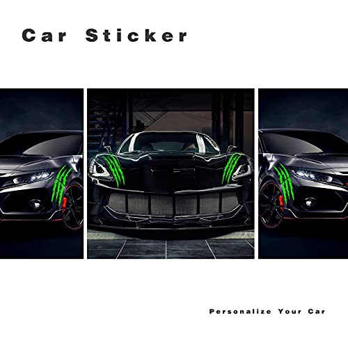 Iwannachange 2Pcs Monster Claw Marks Headlight Car Sticker Stripes Scratch Decal Vinyl For Sports Cars Suv Pickup Truck Window Motorcycles Ect(Green) #TOP2
