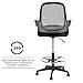 Drafting Chair Tall Office Chair Standing Desk Chair Mesh Computer Chair Adjustable Height with Lumbar Support Flip Up Arms Swivel Rolling Executive Chair,Black …
