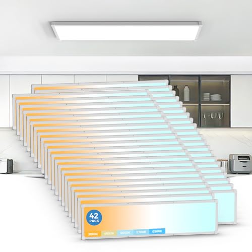 Aphyni 1x4 LED Flat Panel Light Surface Mount 42 Pack,5CCT Selectable,White