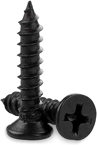 STARVAST 100pcs Phillips Modified Truss Head Wood Screws, Black Stainless Steel Self Tapping Screws (M4 x 16mm)