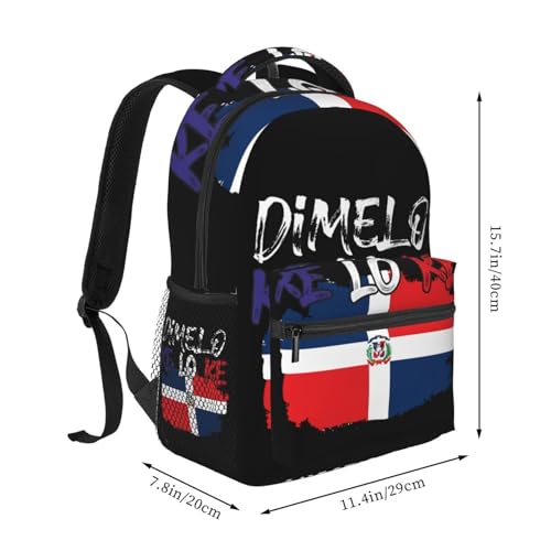 Dominican Republic Flag Backpack Casual Laptop Backpack Double Shoulder Bag Lightweight Backpack For Women Men Travel2