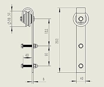Stainless Steel J-Shape Basic Contemporary Sliding Barn Door Hardware Kit Single Door 5FT-Track (1525mm) One-Door Hardware Kit