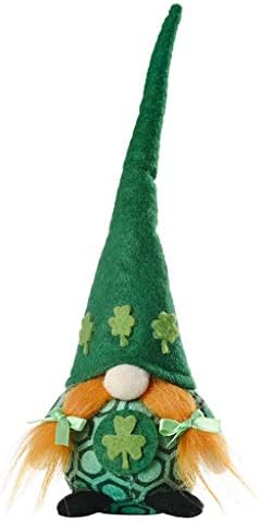 XIANZI Patrick's Day Gnome Plush Doll - Irish Lucky Shamrock Kl Ee Elf Tomte G Nome Ornaments - Mini Handmade Green Scandinavian Nisse Leprechaun Figures Toy for Home Holiday Party Decor