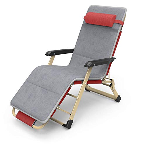 LDCBFTR Heavy Duty Zero Gravity Reclining Foldable Zero-Gravity Lounge Chair Recliner Cotton Pad Adjustable Reclining Garden Outdoor Terrace Sun Lounger Can Hold Up To 150Kg-Orange + Plush Cotton — image 1