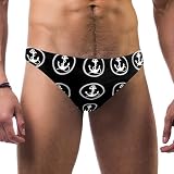 Herren-Badeanzug, schwarz, Anker, Bademode, sexy Badeanzug, kurz, schnell trocknend, mehrfarbig, XXL