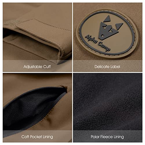Alpha Camp Men's Softshell Jacket With Hood Fleece Lined Water Resistant Windbreaker Lightweight Jacket #TOP3
