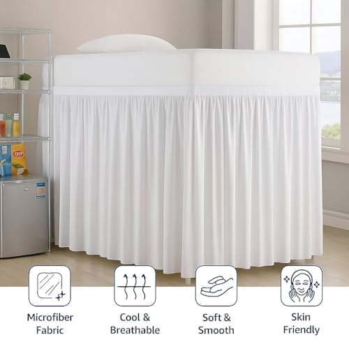 Cottingon Dorm Room Bed Skirt, 100% Microfiber, White, Twin XL-36\'\' Drop