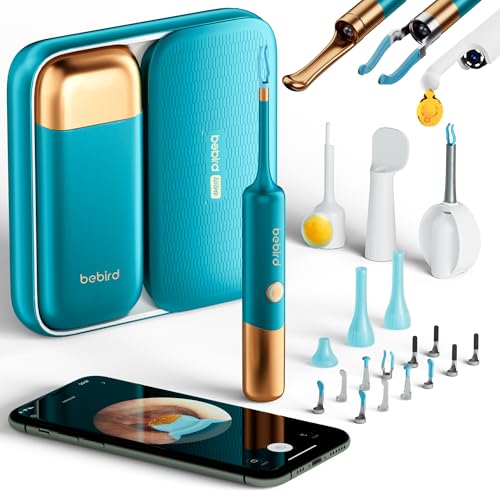 Bebird Earsight Ultra Ohrenschmalz Entferner mit 5G-WLAN und 1080P-HD-Otoskop Flexiblem Ohrreiniger mit Kamera und 30 Ersatzspitzen Ohrenschmalz-Entfernungstropfer für Erwachsene Kinder iOS Andr