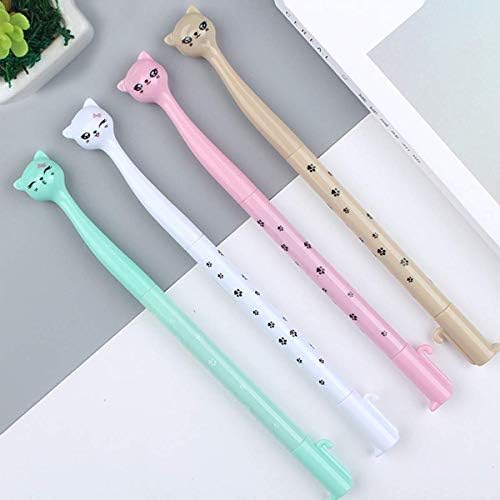 12 Pieces Cute Cat Pen 0.5 mm Gel Pens Black Ball Point Pens for School Office Supplies