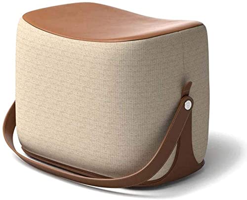 Petit repose-pieds ottoman en velours et bois pour salon