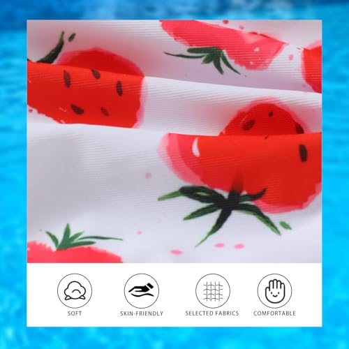 SuperGlee Toddler Baby Girls Swimsuit Two Piece Floral Stripe Swimwear Infant Summer Beach Bikini Bathing Suit(US, Age, 4 Years, 5 Years, Strawberry red)