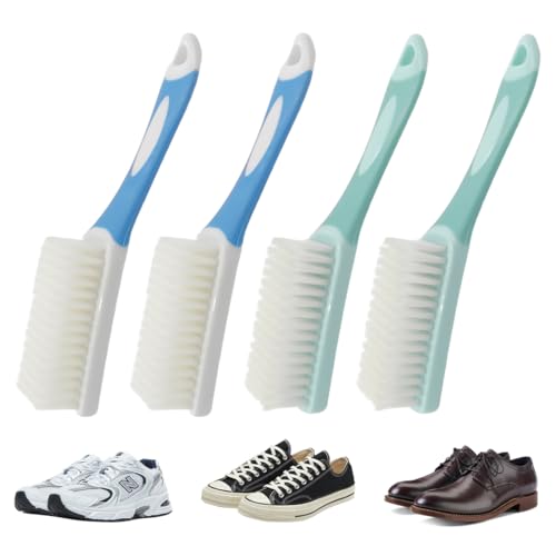 4 Pièces Brosse Chaussure Brosse Nettoyage Multi-Usage Brosses à Chaussures Kit Nettoyage Chaussure Brosse à Poils Doux Maison Nettoyant pour Sneakers