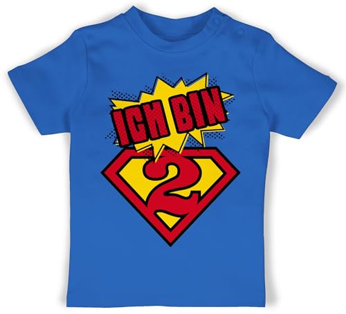 Baby T-Shirt Mädchen Jungen - 2. Geburtstag - Ich Bin Zwei Superheld -...