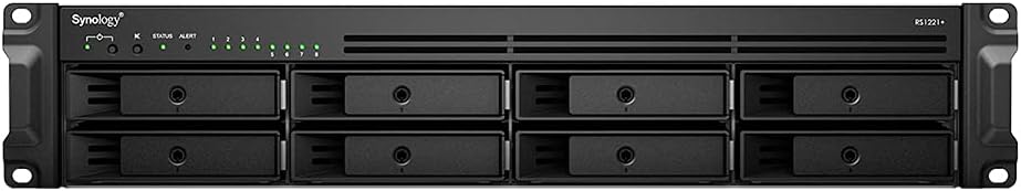 Synology RackStation RS1221+ - NAS server - 8 bays - rack-mountable - SATA 6Gb/s - RAID 0, 1, 5, 6, 10, JBOD - RAM 4 GB - Gigabit Ethernet - iSCSI - 2U