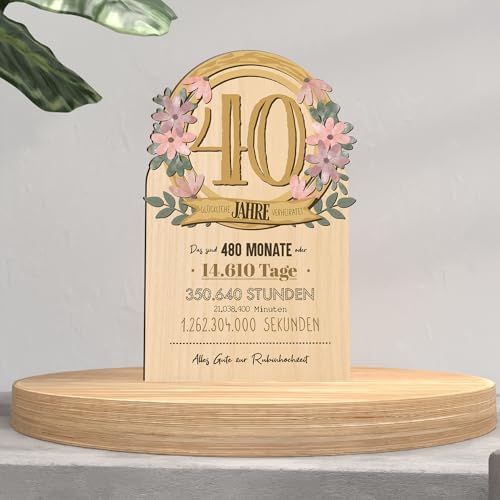 Ruby Wedding Anniversary Card, 40 Years Wedding Card (German Language), Decoration, Gift, 40th Anniversary - View 6