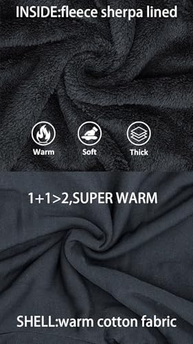 Men’s Zip Up Hoodie Sherpa Fleece Lined Fashion Drawstring Warm Sweatshirts Essential Jacket Coat3