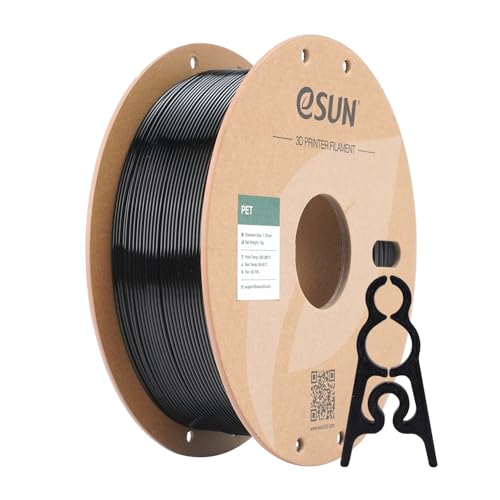 eSUN Filament PET 1.75mm, Filament PET Haute Résistance, Bobine de 1KG (2.2 LBS) Filament d'Impression 3D pour Imprimantes 3D,Noir