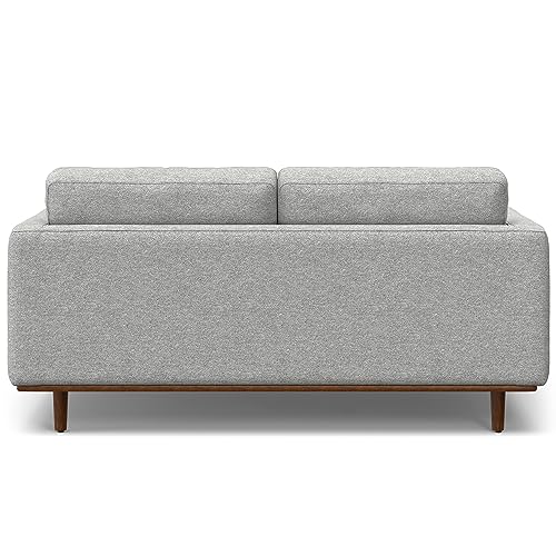 SIMPLIHOME Morrison 72-inch Wide Sofa in Mist Grey Woven-Blend Fabric, Handcrafted Mid-Century Modern Loveseat for Living Room or Family Room, Single Bench Cushion, Bolster Pillows by SIMPLIHOME - Image 9