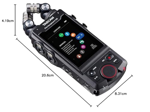 Tascam Portacapture X8 - Portabler 6+2-Spur High-Resolution 32-bit/192-kHz Rekorder, USB2.0, schwarz, portabel