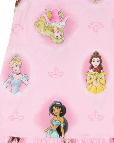 Disney Princess Nightgown Toddler Girl's Long-Sleeve Granny Gown Princess Portrait Loungewear Pajama Sleep Dress (2T) Pink2