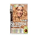 Garnier Nutrisse Blonde Lift Hair Dye, Vegan, UL3 Honey Blonde Lift. For 100% grey coverage and 4 levels of lift. No-ammonia, vegan for warm, sun-kissed honey blonde tones and radiant results.
