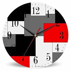 Paneling Pattern Wall Clock Abstract Geometric Block Red Black Gray White 10 Inch Silent Non Paneling Pattern Wall Clock Abstract Geometric Block Red Black Gray White 10 Inch Silent Non review