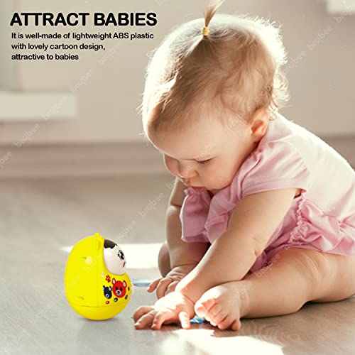 Image of Baybee Musical Toy Roly Poly for Babies 6+ Months with Blinking Eyes, Bell Sound & Glowing Light | Push & Shake Wobbling Tumbler Doll | Sensory Balancing Toy for Baby Boys & Girls (Yellow)
