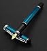 Xezo Incognito Fountain Pen, Fine Nib. Deep Blue Lacquer with Pure Platinum Plating. Handcrafted, Limited Edition, Serialized