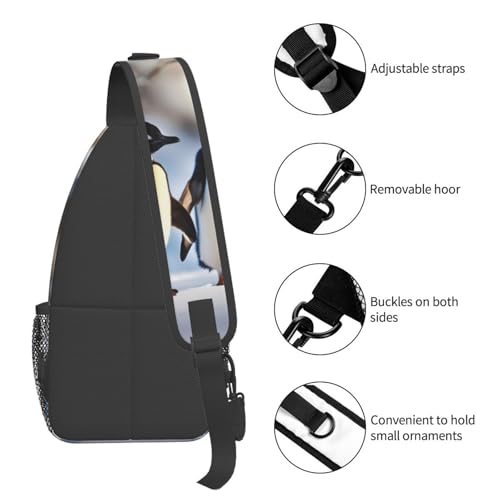 Morrales tipo sling con diseño de pingüinos para viajar miniatura 5