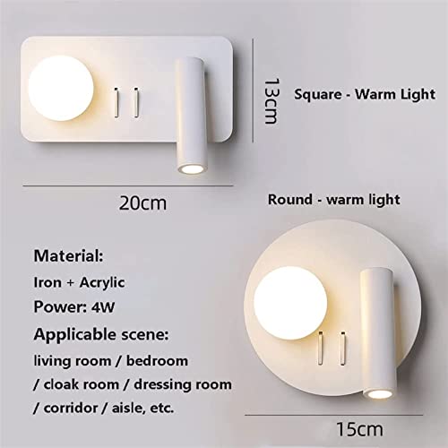 Aplique de pared LED de 4W y metal moderno negro para lectura en dormitorio 7