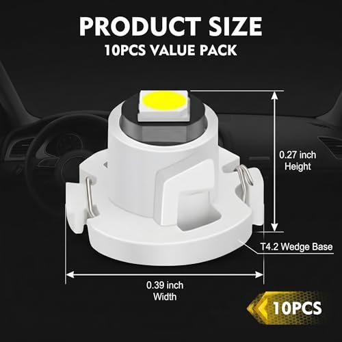 10 Lámparas LED T4.2 para auto, blancas miniatura 2