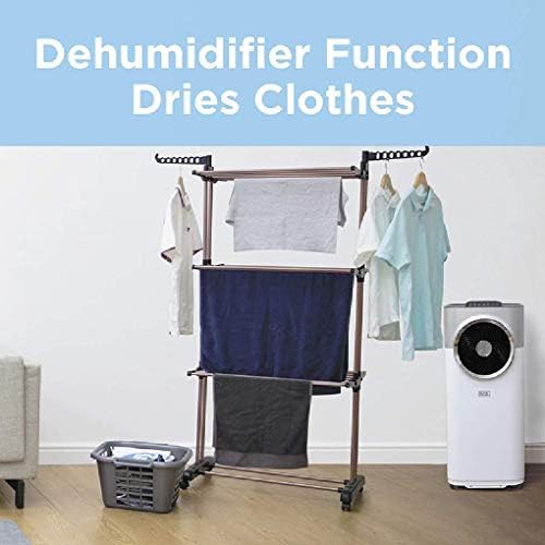 BLACK+DECKER BXAC40008GB 12,000 BTU Portable 3-in-1 Air Conditioner, Dehumidifier, Cooling Fan, LED Display, 3 Fan Speed, 24 Hour Timer, Remote Control, White