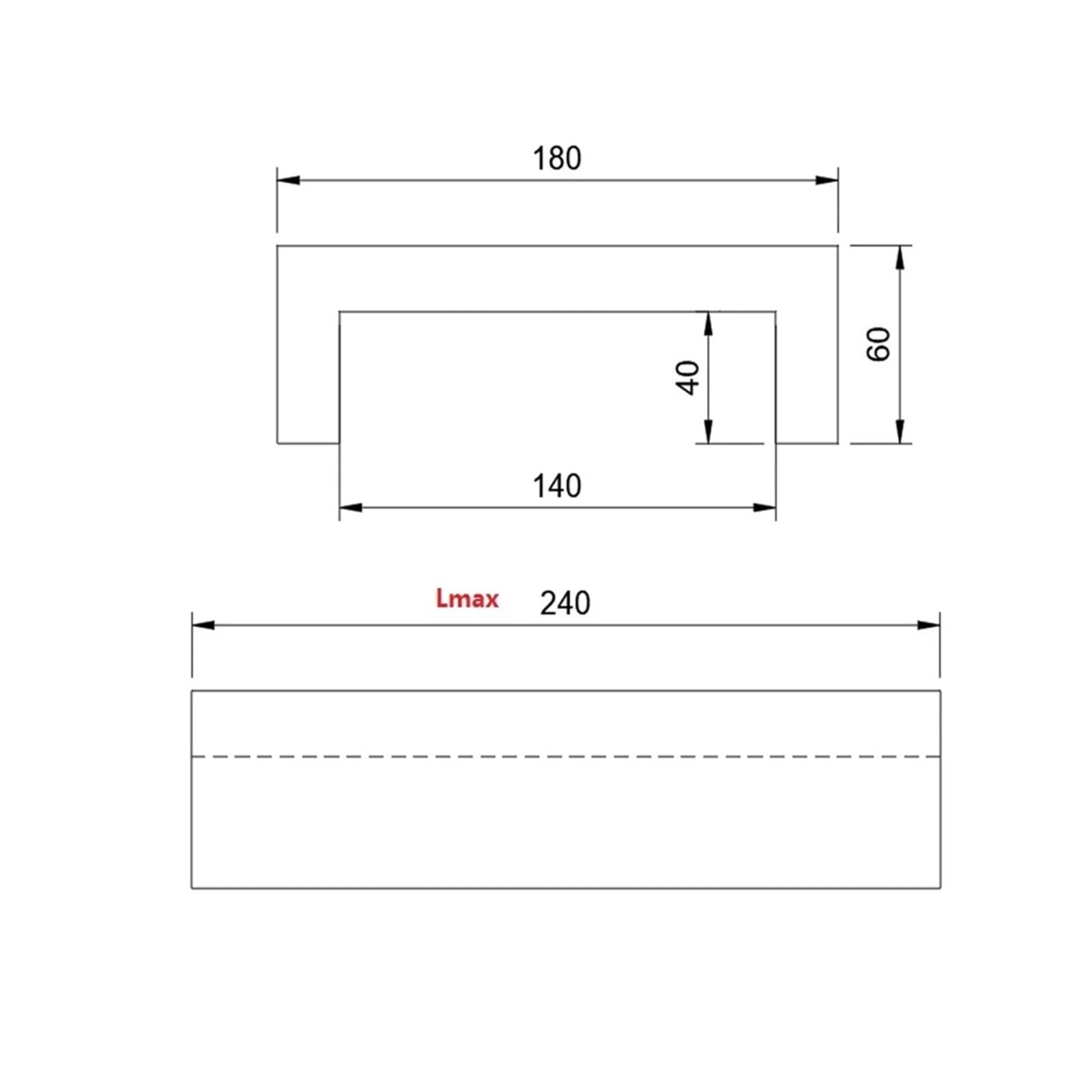Osłona ochronna na harmonijkę T12, wewnętrzna 140 mm x 40 mm, Lmax 240 mm
