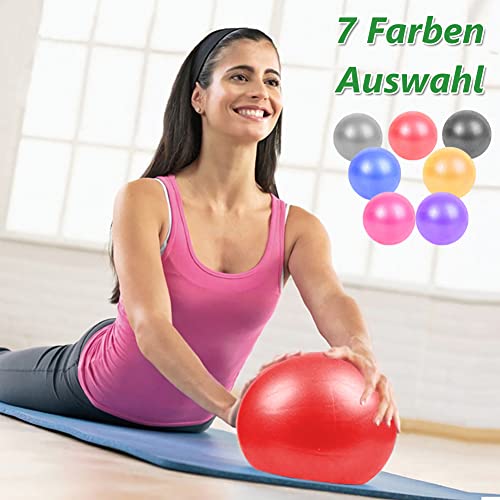 Foto von Fresion Gymnastikball Yoga Pilates Ball Kleine Übung Ball, 25cm Dicker Anti-Burst Gymnastikball Overball, Weich Pilates Ball, Fitness Ball für Yoga,Heim, Büro,Sitzball, Rot