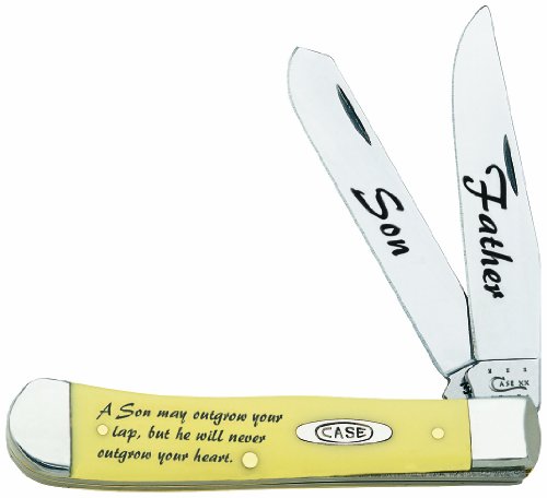 Case Cutlery CAT-FS/Y Yellow Handle Gift Sets Yellow Synthetic Trapper Knife with Stainless