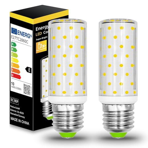 XIMNCHNI E27 LED Lampe 12W Entspricht zu 100W-130W Halogen,Kaltweiß 6000K, 1200LM E27 LED Mais Glühbirne, Nicht dimmbar, Edisongewinde und Energiesparlampen, 2er Set
