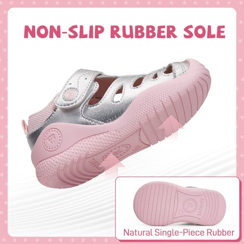 Toddler Boys Girls Leather Sandals Closed-Toe Outdoor Leather Athletic Shoes3