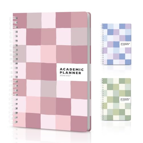 Sweetzer & Orange 2026-2027 Academic Planner Student Planner for August 2026 to July 2027 Weekly & Monthly Layout Sturdy Cover & Stickers Checker Design 5.5 x 8.5