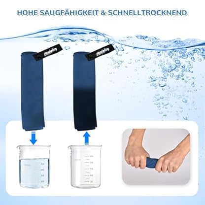 Fosdaling Mikrofaser Handtuch 3er Set（Groß 160×80cm und 2 Klein 80×40cm）, Schnelltrocknend Microfaser Fitness & Sport Handtücher, für Strandtuch, Badetuch, Sporthandtuch und Reisehandtuch – Bild 8