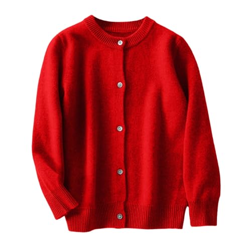 Boys Girls Cardigan Sweater Casual Comfy Soft Plain Knitted Jacket Crewneck Long Sleeve Jacket Fall Winter Trendy Clothes